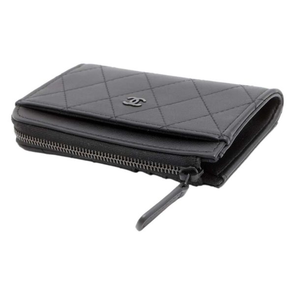 9389830 02 CHANEL Case Coin Case Grained Calfskin Coco Mark Black