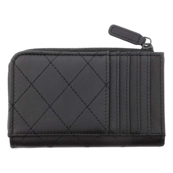 9389830 03 CHANEL Case Coin Case Grained Calfskin Coco Mark Black