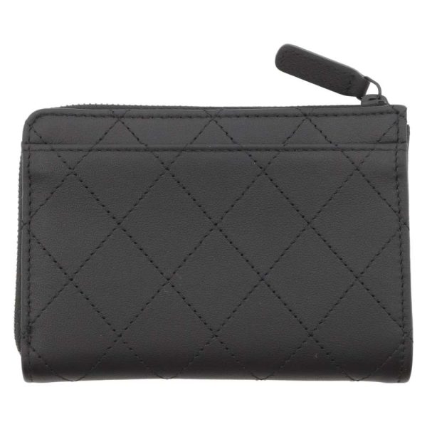 9389854 03 CHANEL Card Case Matelasse CocoMark Calfskin Black