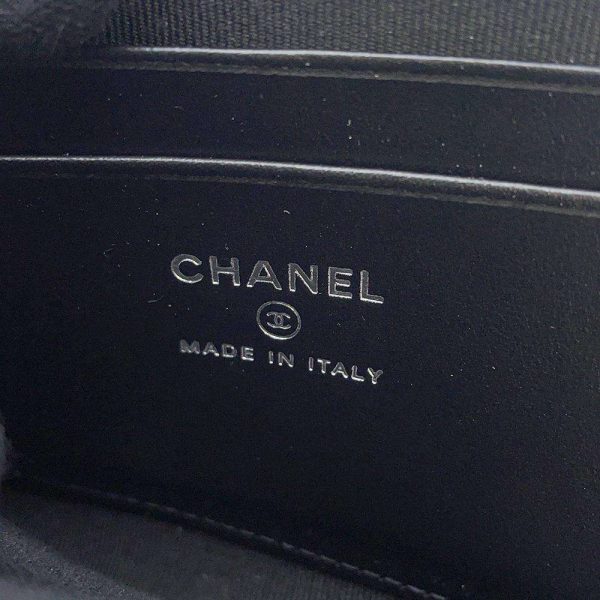 9389854 05 CHANEL Card Case Matelasse CocoMark Calfskin Black