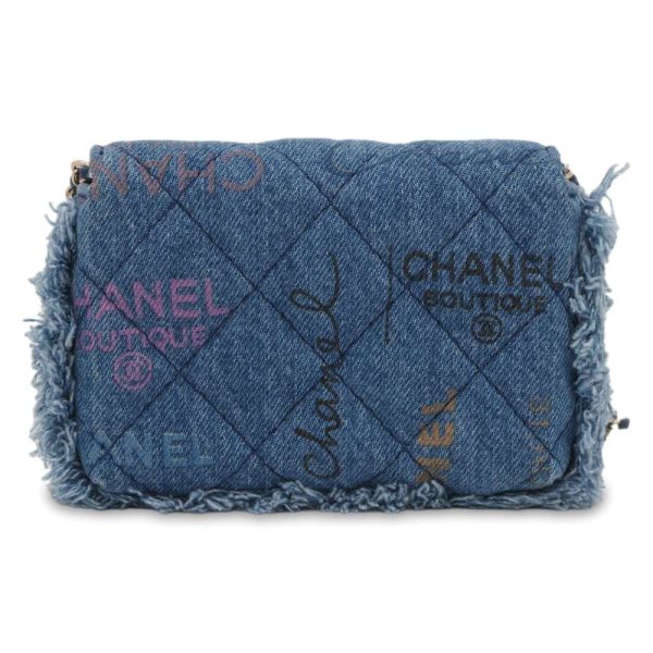 9393776 03 CHANEL Chain Matelasse Cocomark Denim Pochette Mini Bag