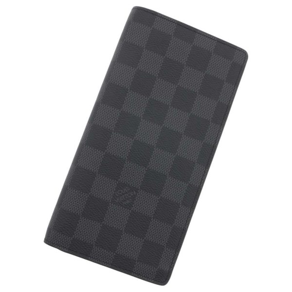 9396081 01 Louis Vuitton Long Graphite Braza N62665 Wallet Black