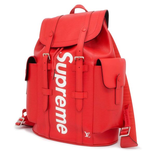 9397576 01 Louis Vuitton Christopher Rucksack Epi Supreme Red