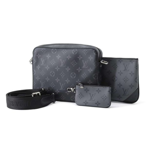 9397637 01 Louis Vuitton Trio Messenger Shoulder Bag Monogram Eclipse Black