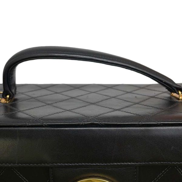 9398047 12 Chanel Vanity Bag Matelasse Bicolore Lambskin Black