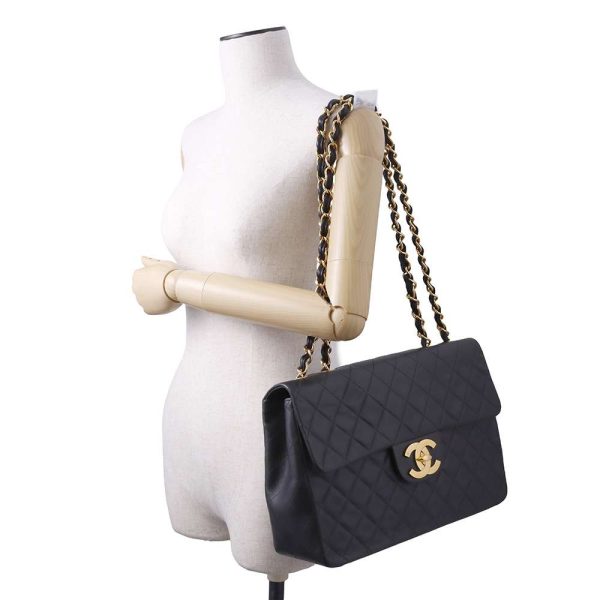 9398061 05 CHANEL Chain Shoulder Bag Big Matelasse Coco Mark Lambskin Bag Black