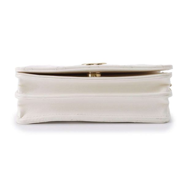 9398092 04 CHANEL Chain Wallet Matelasse CocoMark Lambskin Wallet White