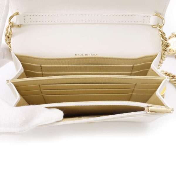 9398092 06 CHANEL Chain Wallet Matelasse CocoMark Lambskin Wallet White