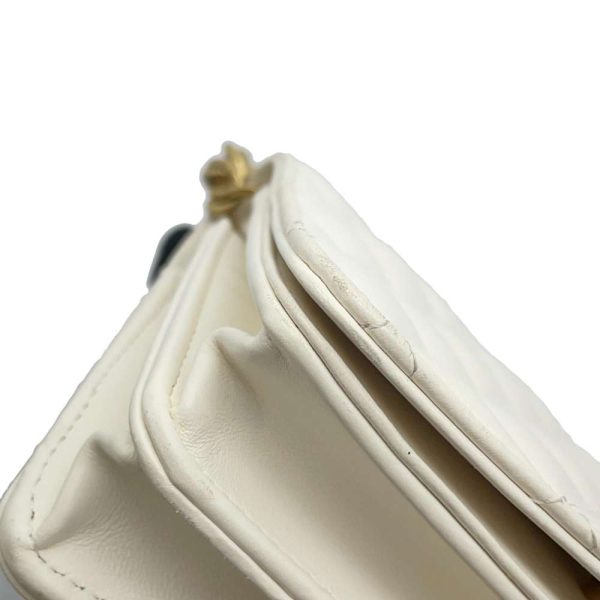 9398092 09 CHANEL Chain Wallet Matelasse CocoMark Lambskin Wallet White