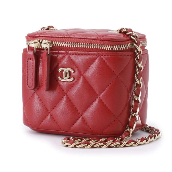 9398122 01 CHANEL Vanity Bag Matelasse Coco Mark Lambskin AP2158 Chain Shoulder Bag Accessory Pouch