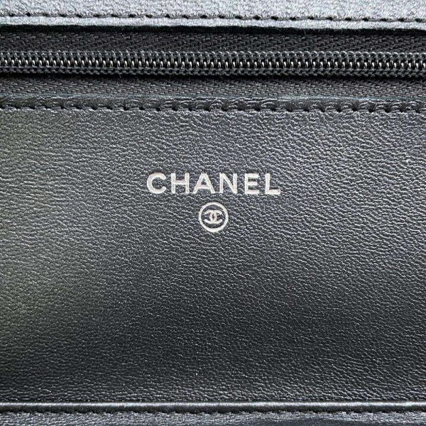 9398153 14 CHANEL Chain Wallet Coco Mark Lambskin Wallet Black