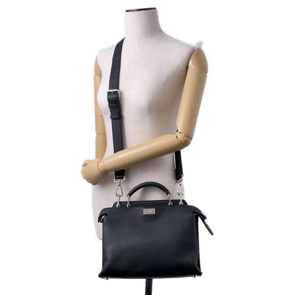 9398436 06 Fendi Peekaboo Mini Essential Handbag 2way Shoulder Bag Black