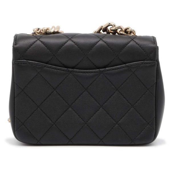 9398542 03 CHANEL Chain Bag CocoMark Studs Lambskin 2way Black