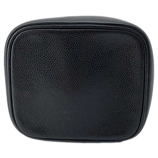 9398740 04 Chanel Vanity Bag Caviar Skin Pouch Black