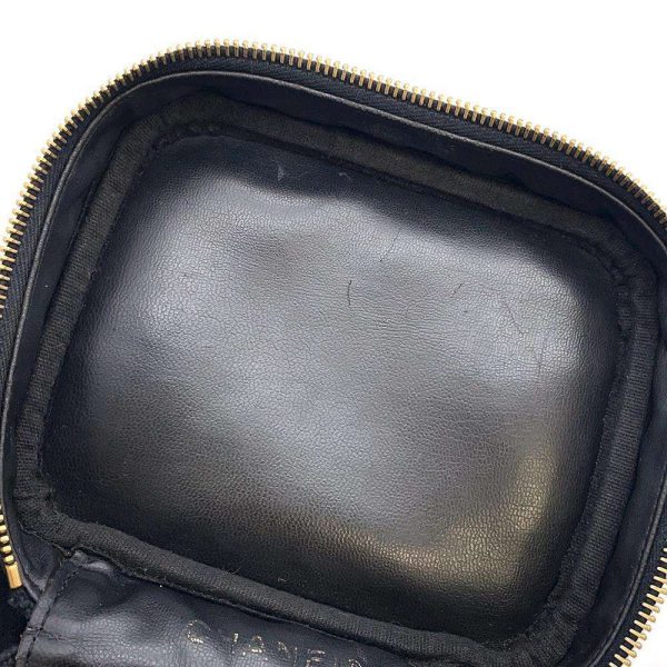 9398740 07 CHANEL Vanity Bag Coco Mark Caviar Skin Pouch Black