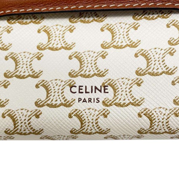 9399044 12 Celine Trump Card Case Triomphe Case White