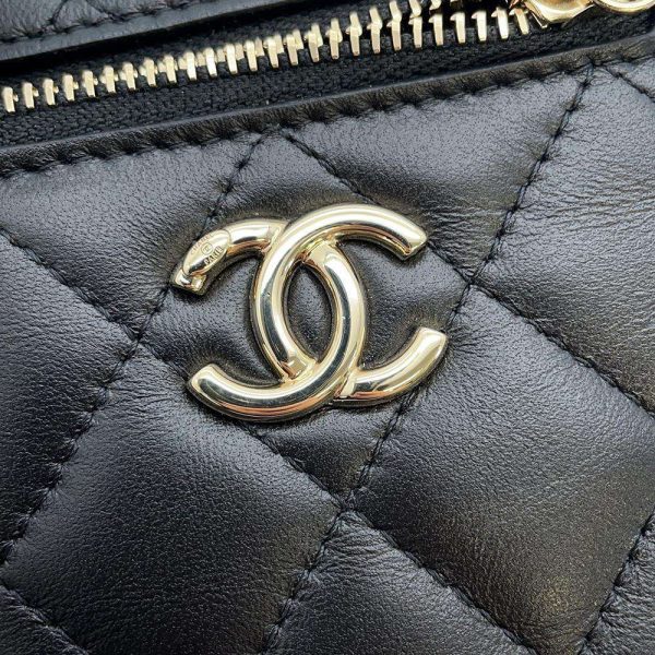 9399280 11 CHANEL Phone Case Chain Shoulder Lambskin CocoMark Pochette Black