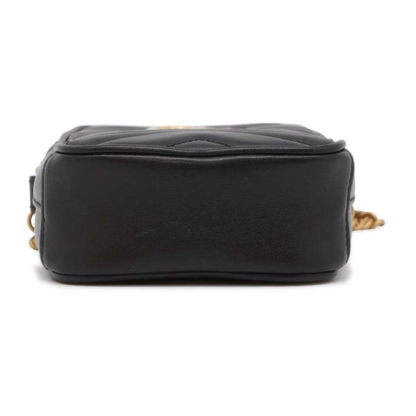 9402218 04 Gucci GG Marmont Mini Chain Shoulder Bag Black