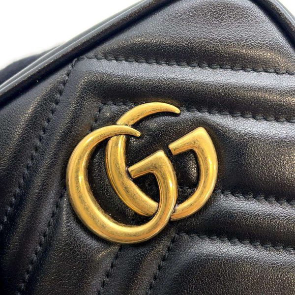 9402218 07 Gucci GG Marmont Mini Chain Shoulder Bag Black