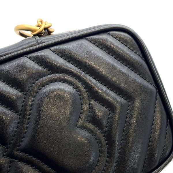 9402218 14 Gucci GG Marmont Mini Chain Shoulder Bag Black