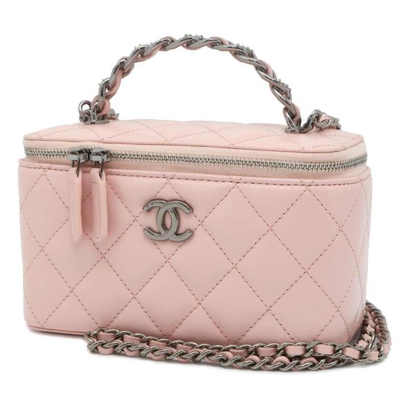 9404342 01 CHANEL Chain Vanity Bag Matelasse Coco Mark Lambskin Bag