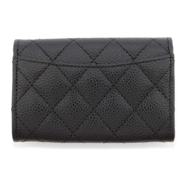 9407763 03 CHANEL Matelasse Card Case CocoMark Caviar Skin Black