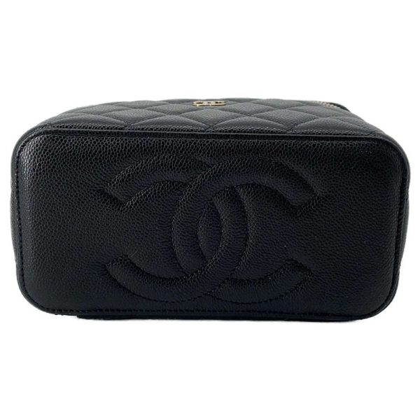 9415454 03 CHANEL Vanity Case Chain Bag Cocomark Caviar Skin Black