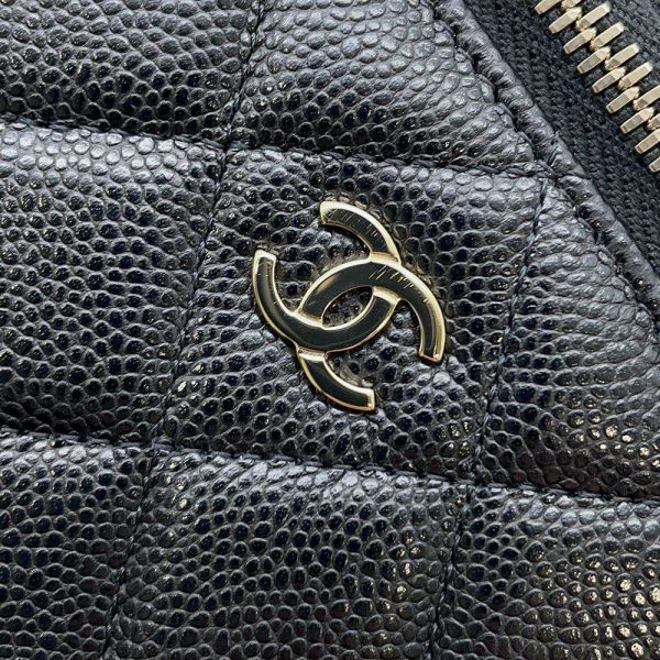 9415454 09 CHANEL Chain Shoulder Bag Vanity Case Cocomark Matelasse Caviar Skin AP1341 Black