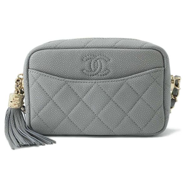 9419131 01 CHANEL Chain Shoulder Bag Matelasse Coco Mark Tassel Soft Caviar Skin A57717