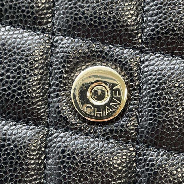 9425040 07 CHANEL Chain Wallet Matelasse Coco Mark Soft Caviar Skin Black