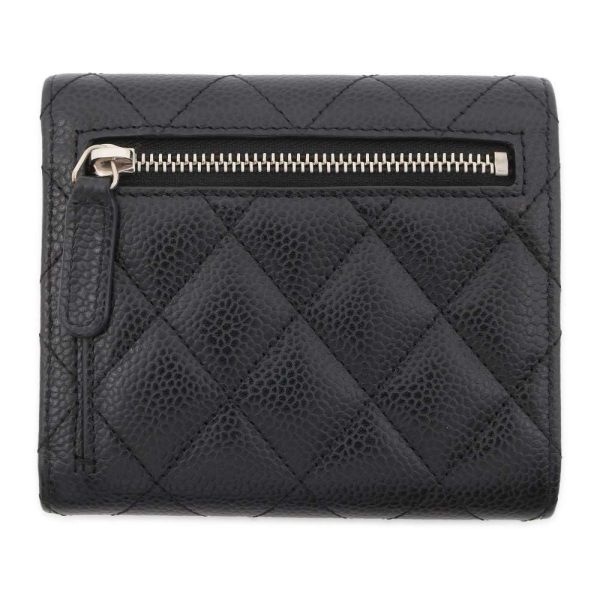 9426771 03 CHANEL Wallet Small Flap Wallet Caviar Skin Black