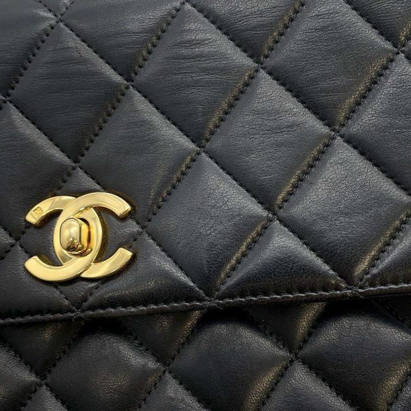 9428027 09 CHANEL Handbag Matelasse Coco Mark Lambskin Bag Black