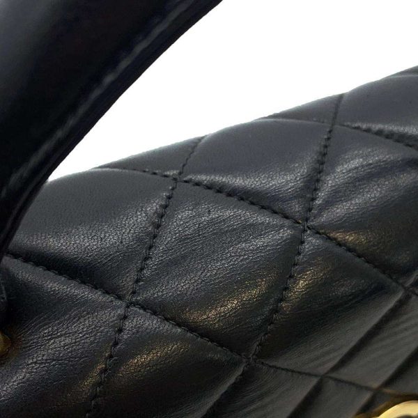 9428027 14 CHANEL Handbag Matelasse Coco Mark Lambskin Bag Black