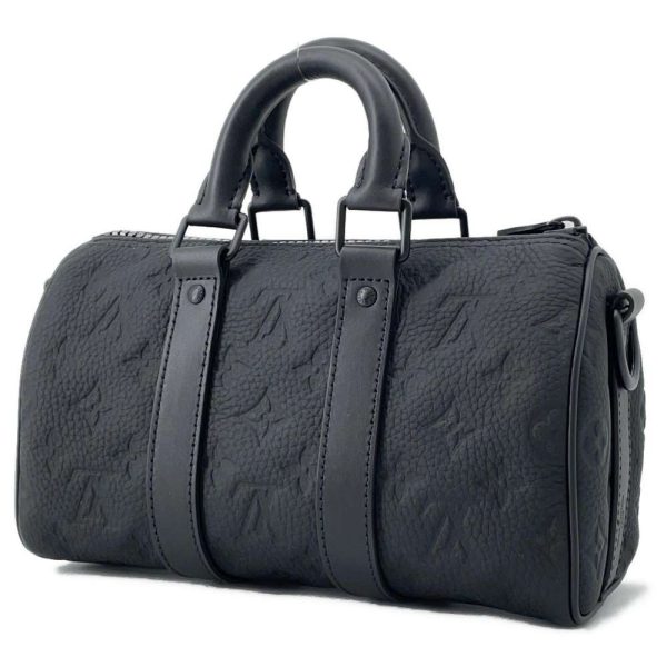 9428683 02 Louis Vuitton Keepall Bandouliere 25 Handbag Taurillon Leather Black