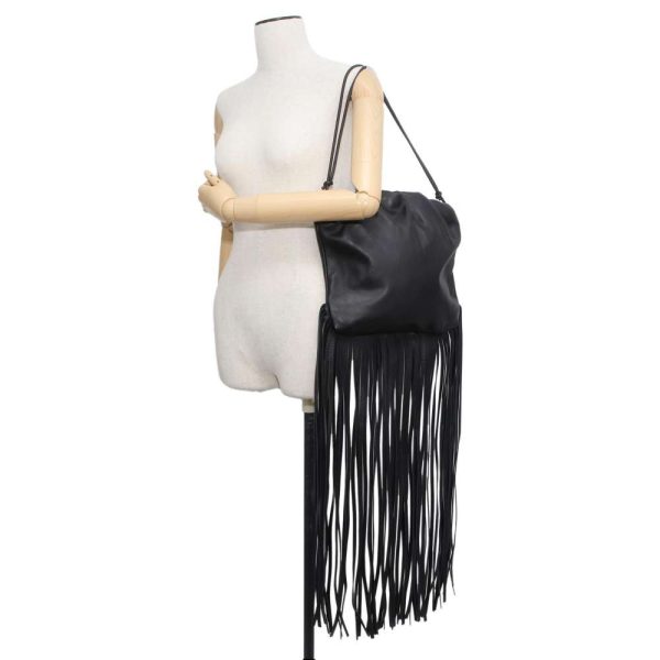 9428973 03 Bottega Veneta Shoulder Bag The Fringe 630363 Black