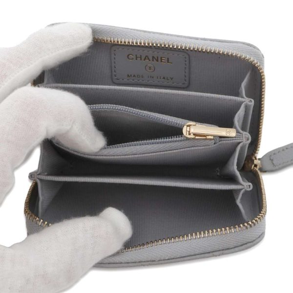 9430945 04 CHANEL Coin Case CocoMark Zip Coin Caviar Skin Wallet