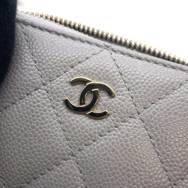 9430945 08 CHANEL Coin Case CocoMark Zip Coin Caviar Skin Wallet