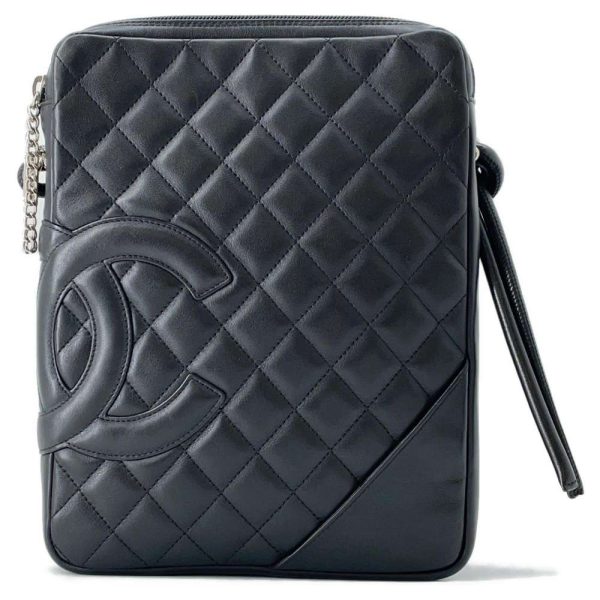 9431232 01 CHANEL Shoulder Bag Cambon Line CocoMark Calfskin Black