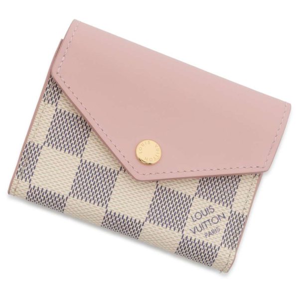 9432185 01 Louis Vuitton Portefeuille Zoé Trifold Wallet Damier Azur White