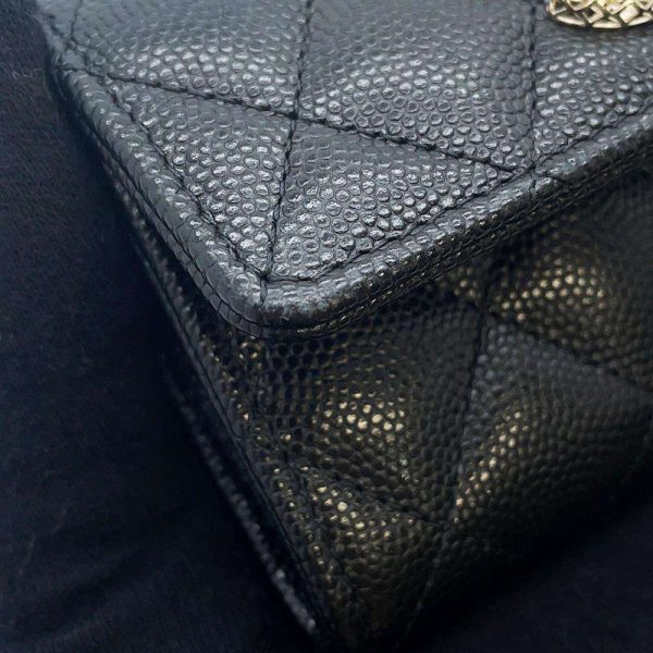 9433373 06 Chanel Card Case Matelasse Caviar Skin Black