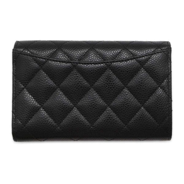 9434066 03 CHANEL Wallet Matelasse Coco Mark Caviar Skin Black