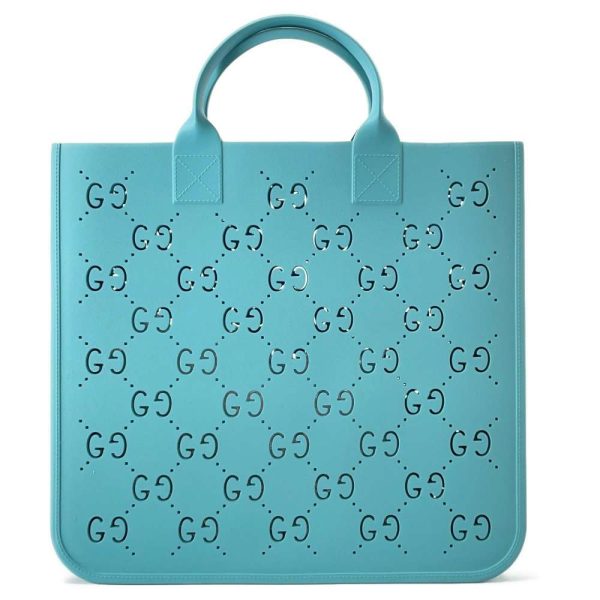 9435841 01 Gucci Punching GG Rubber Tote Bag