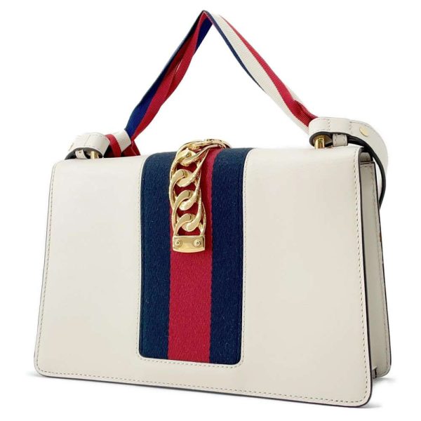 9435933 02 Gucci Sylvie 2way Handbag White