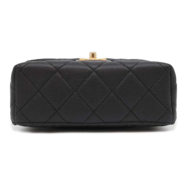 9438989 03 CHANEL Chain Bag Small Vanity Coco Mark Caviar Skin Black