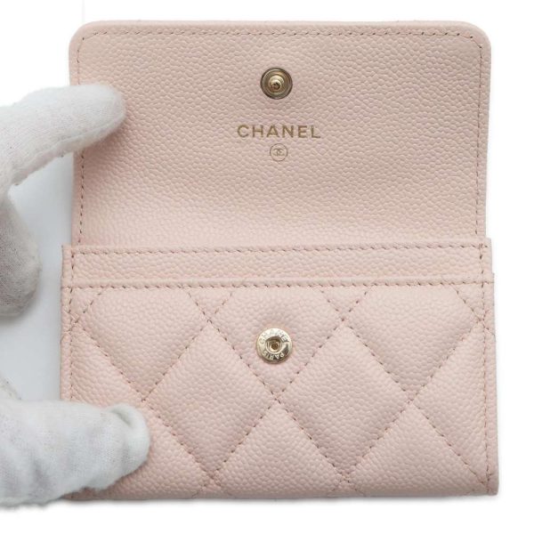 9440005 04 CHANEL Card Case Matelasse Coco Mark Caviar Skin Card Holder Pink