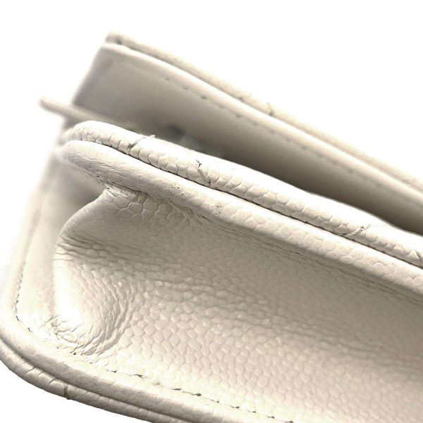 9441095 08 CHANEL Chain Wallet Top CocoMark Caviar Skin White