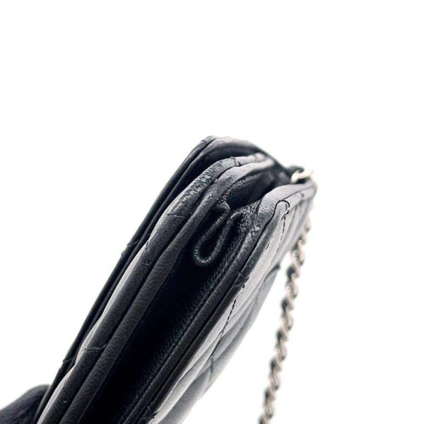 9443198 14 CHANEL Chain Wallet Matelasse Coco Mark Lambskin Black