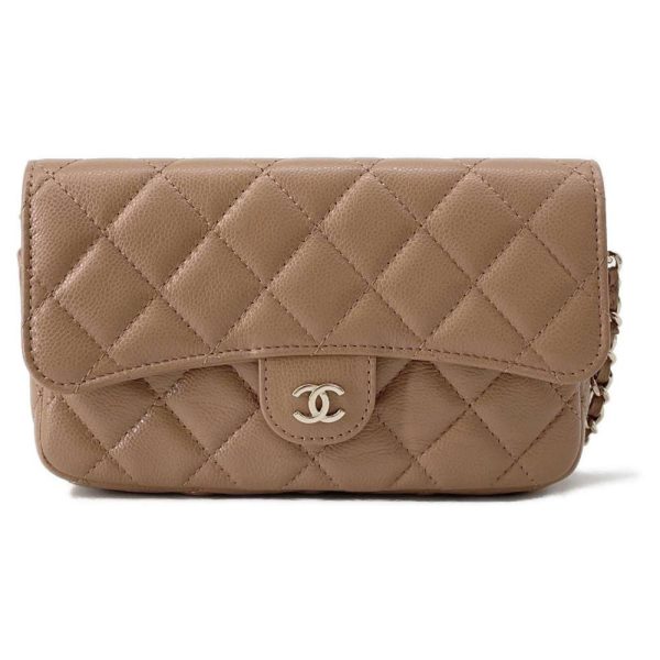 9445338 01 CHANEL Chain Wallet Matelasse Cocomark Caviar Skin Wallet Flap Phone Case Bag