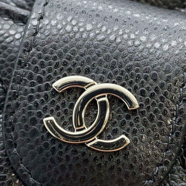 9454576 06 CHANEL Chain Shoulder Bag Matelasse Coco Mark Caviar Skin Black