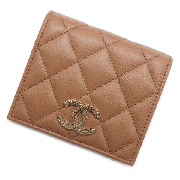 9454590 01 CHANEL Matelasse CocoMark Caviar Skin Chain Wallet